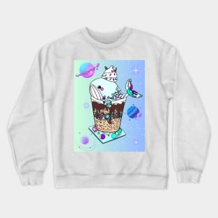 Galaxy Frappe Whale (green/blue) Crewneck Sweatshirt